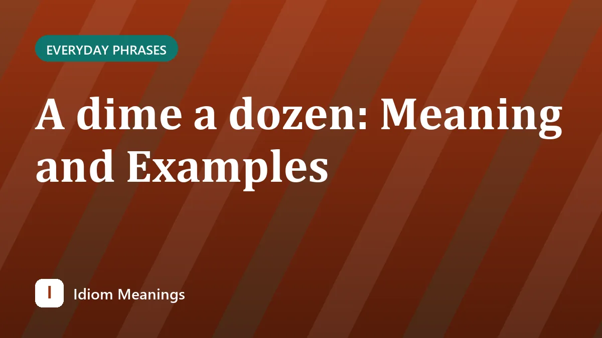 A dime a dozen: Meaning and Examples