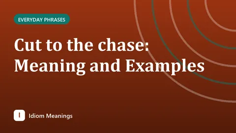 Cut to the chase: Meaning and Examples