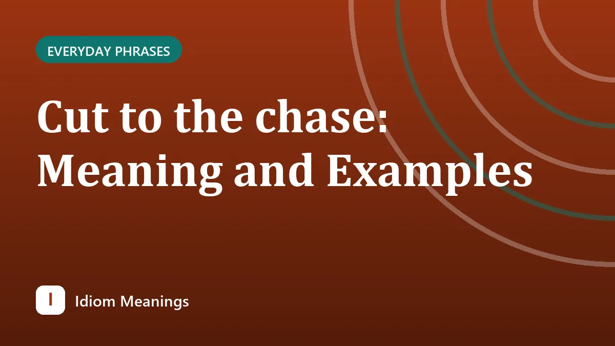 Cut to the chase: Meaning and Examples