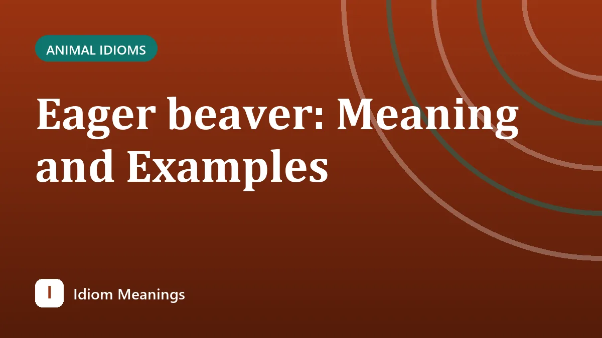 Eager beaver: Meaning and Examples