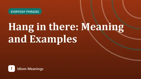 Hang in there: Meaning and Examples