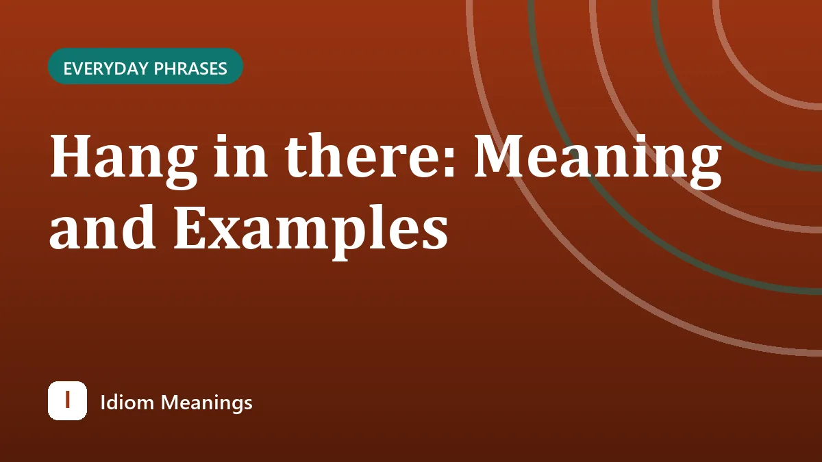 Hang in there: Meaning and Examples