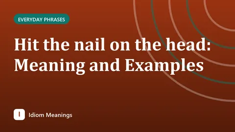 Hit the nail on the head: Meaning and Examples