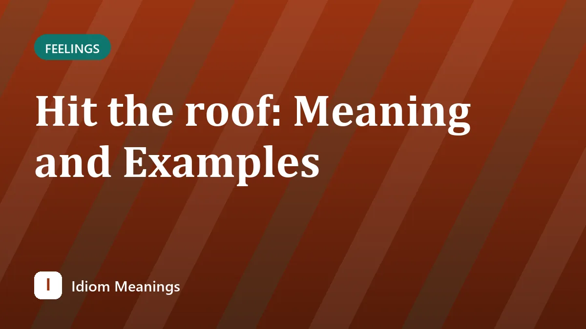 Hit the roof: Meaning and Examples