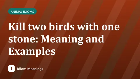 Kill two birds with one stone: Meaning and Examples