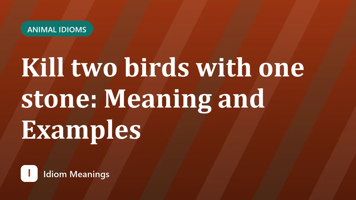 Kill two birds with one stone: Meaning and Examples
