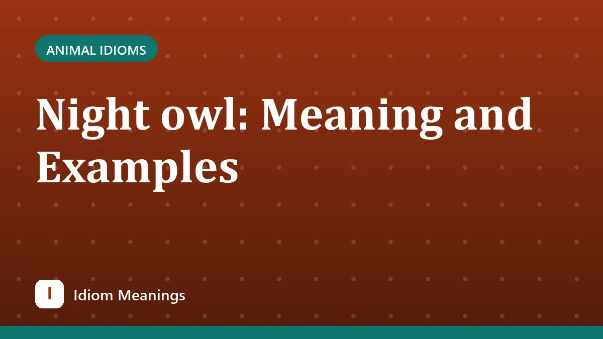 Night owl: Meaning and Examples