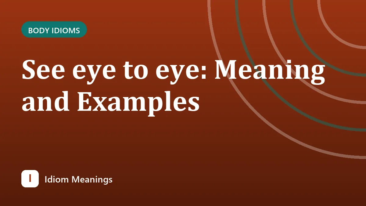 See eye to eye: Meaning and Examples