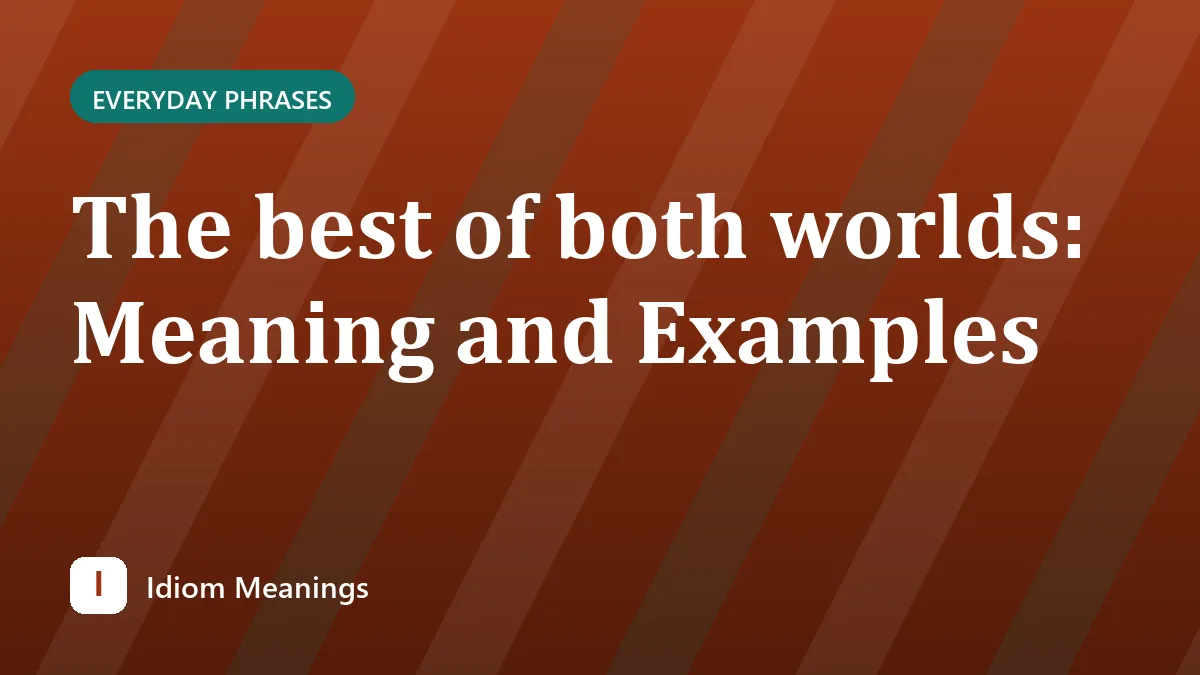 The best of both worlds: Meaning and Examples