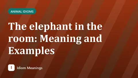 The elephant in the room: Meaning and Examples
