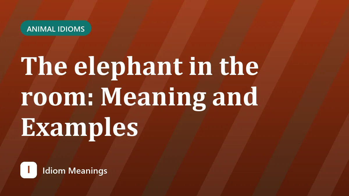 The elephant in the room: Meaning and Examples