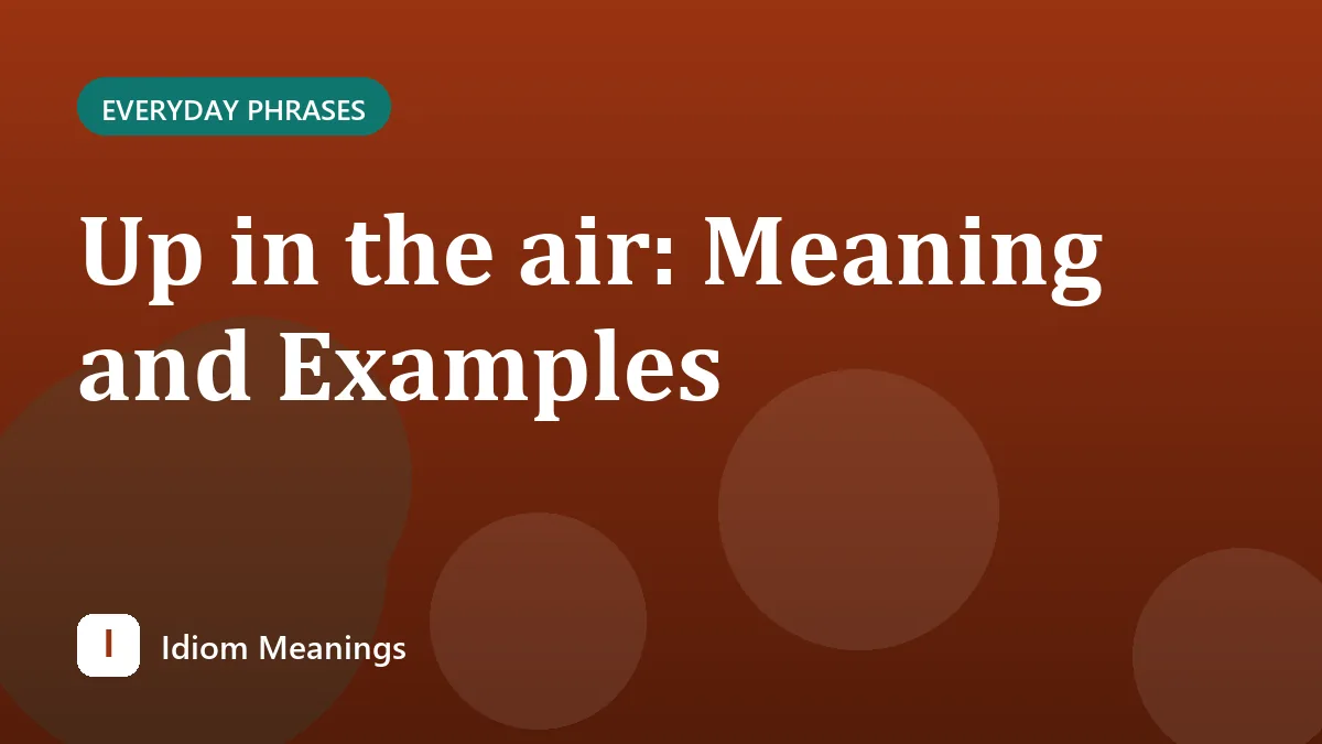 Up in the air: Meaning and Examples